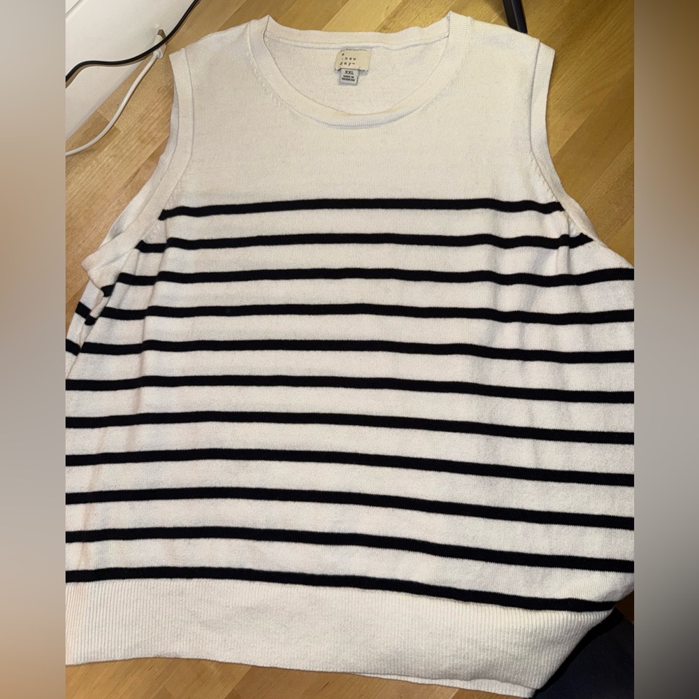 EUC Women's Tank Knit Blouse Top Striped - A New Day™